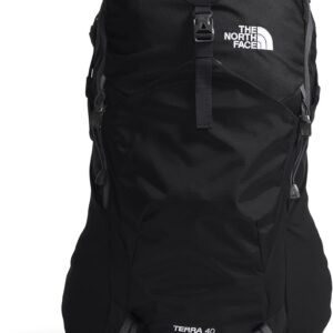 The North Face Terra 40 Backpack - Unisex Hiking Pack, Padded Hipbelt, Pole & Ice Axe Attachments, Hydration Sleeve, TNF Black/Asphalt Grey-NPF, Small/Medium